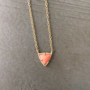 Kendra Scott mini orange triangle necklace